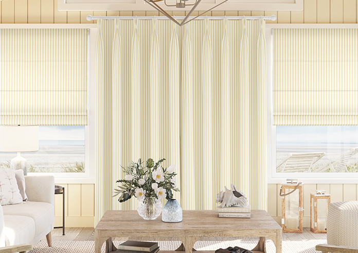 Lace Stripes, Saffron - Made to Measure Curtains - Image 7